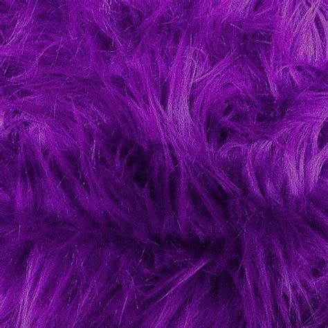 Purple Faux Fake Fur Solid Shaggy Long Pile Fabric Ifabric