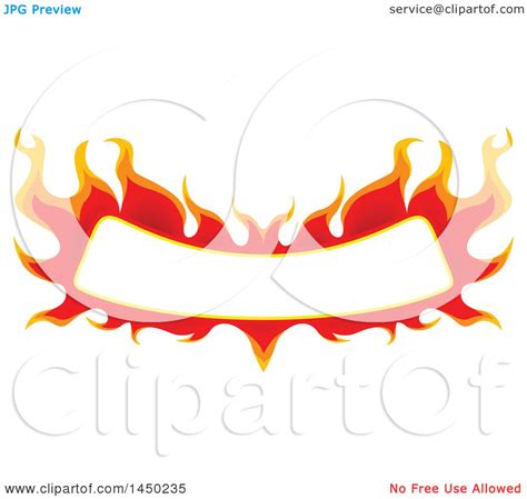 Clipart Graphic Of A Fiery Hot Flaming Flame Banner Design Element