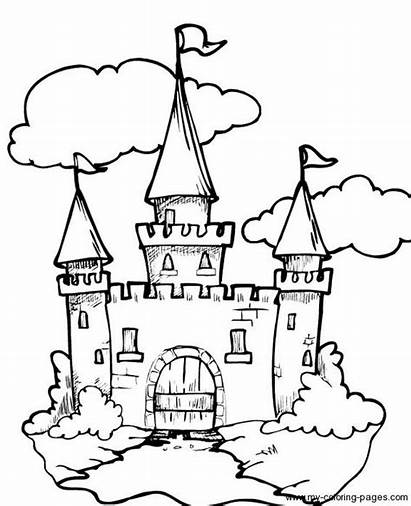 Castle Fairy Coloring Drawing Disney Pages Tale