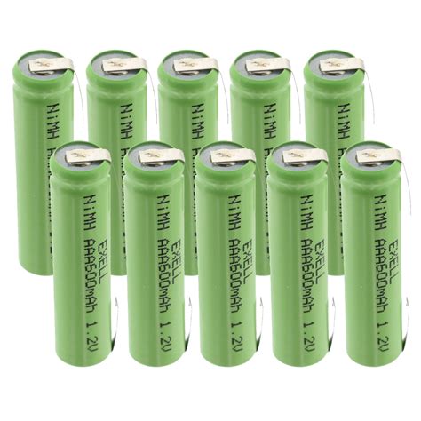 10x Exell 12v Nimh Aaa 800mah Rechargeable Batteries W Tabs Fast Usa