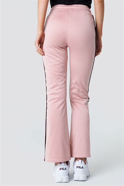 Side Slit Track Pants Pink Na