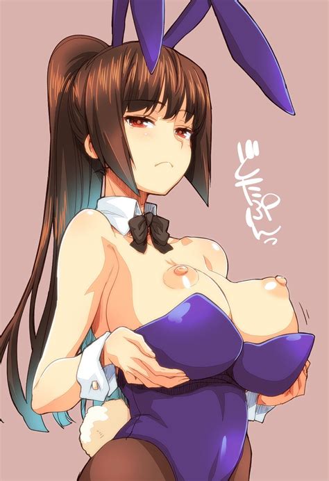 Rule 34 1girls Big Ass Big Breasts Breasts Brown Hair Bunny Ears Bunnysuit Cleavage Clothed