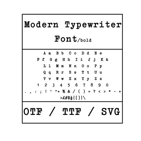 Modern Typewriter Font Svg Otf Ttf Vintage Font Handwritten Etsy