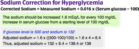 Sodium Correction For Hyperglycemia Potassium Corrected Serum