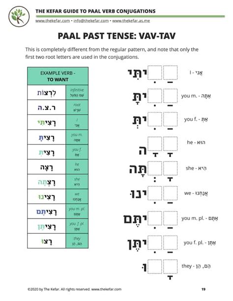 Guide To Paal Verb Conjugations The Kefar