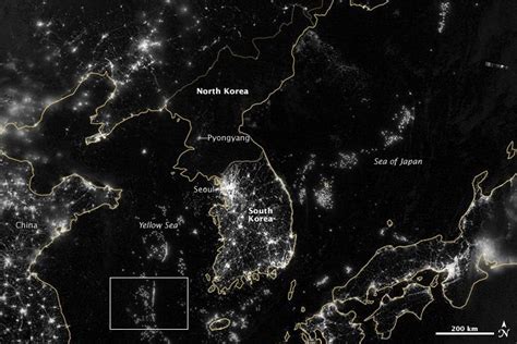 Photos From Space At Night North Korea Goes Totally Black North