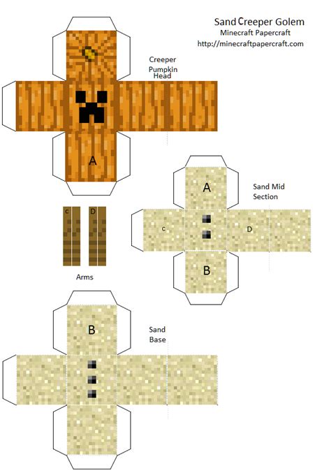 Papercraft Sand Creeper Golem In 2021 Paper Crafts Minecraft Mindcraft