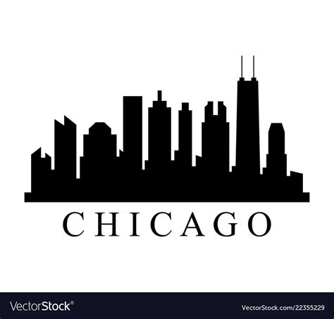 Chicago Skyline Silhouette Vector Free