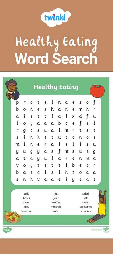 Healthy Eating Word Search Healthy Food Activities Healthy Eating