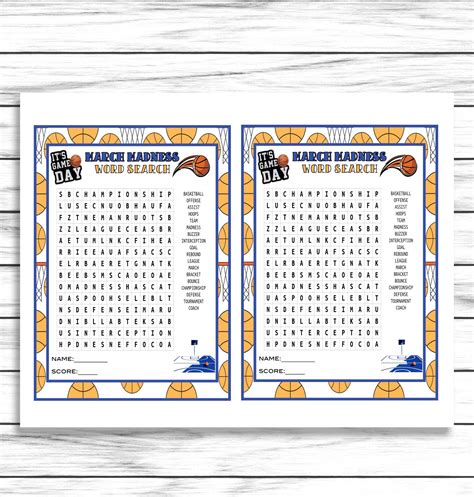 Final Four Party Game March Madness Word Search College Etsy March