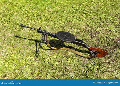 Real Degtyarev Machine Gun The Legendary Weapon Of Ussr Stock Image