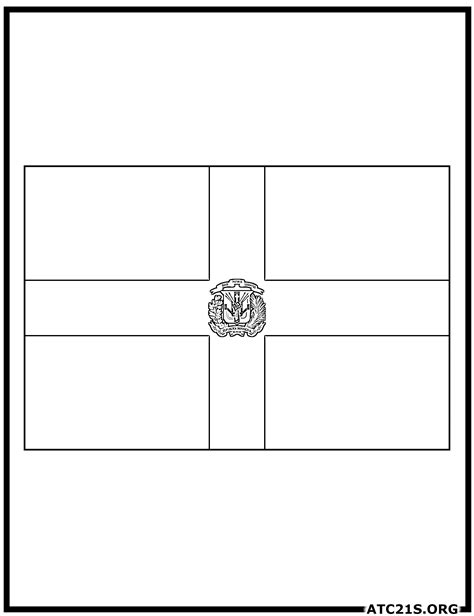 Dominican Republic Flag Coloring Page Atc21s