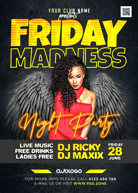 Night Club Friday Party Flyer Psd Template Psd Zone
