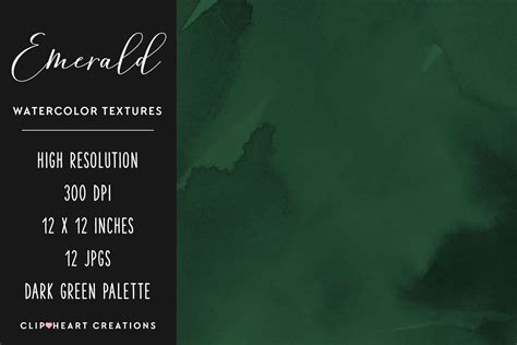 Emerald Green Watercolor Digital Papers By Clipheartcreations