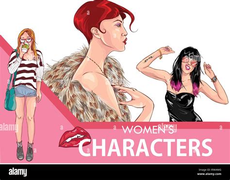Beautiful Woman Characters Vector Stock Vector Image And Art Alamy