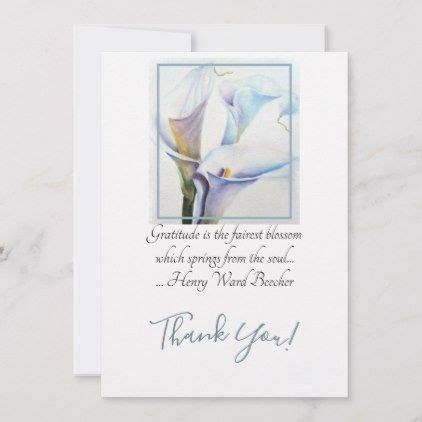 Gorgeous White Calla Lilies In Watercolor Thank You Card Zazzle