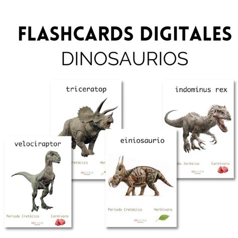 Flashcards Dinosaurios Digital Mariana Mom