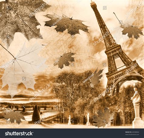 Vintage View Paris Grunge Background Stock Fotografie 64938064