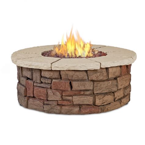 Real Flame Sedona Round Propane Fire Pit With Natural Gas Conversion