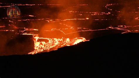 Lava Falls Inside Kilauea Volcano Hawaii Youtube
