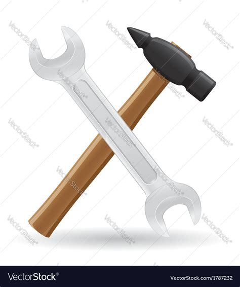 Tools Hammer And Spanner Royalty Free Vector Image