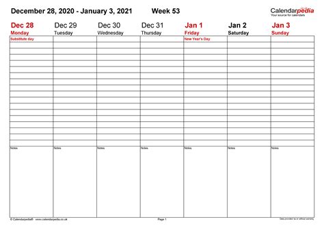 The classic edition of free editable calendar 2021 template in word: Free Editable Weekly 2021 Calendar / Weekly Calendars 2021 ...