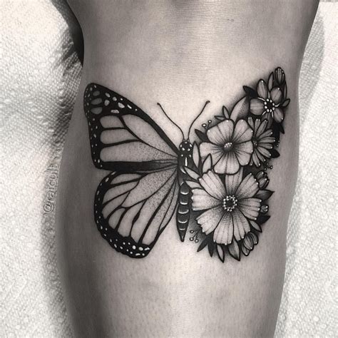 Butterfly Tattoo Half Flowers Best Tattoo Ideas