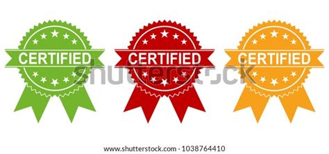 Certified Medal Icon Collection Approved Certified Stock Vector