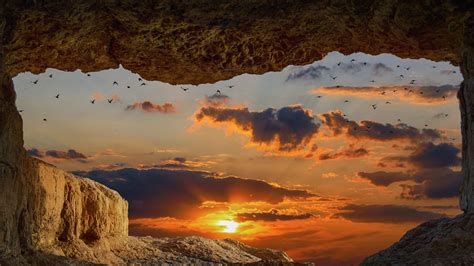 3840x2160 Cave Rock Sunset 8k 4k Hd 4k Wallpapers Images Backgrounds