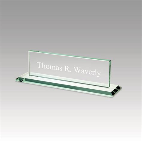 Personalized Desk Name Plate Glass Custom Office Name Sign Glass