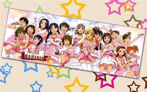 1366x768px 720p Free Download ~idolmaster~ Cheering Colorful Stars Pink Outfits Anime