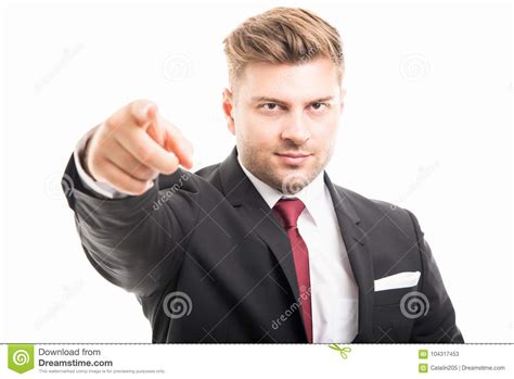 Portrait Of Handsome Corporate Business Man Pointing Camera Stock Image
