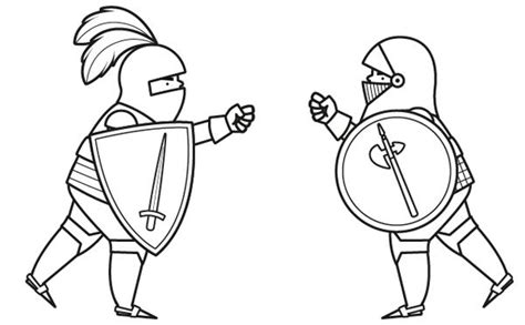 Cuando hablamos de guerrero medieval siempre acuden a nuestra cabeza los nobles caballeros de la edad media con. Combate de caballeros: dibujo para colorear e imprimir