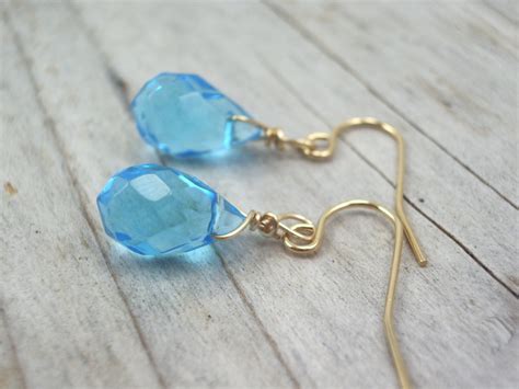 Sky Blue Glass Earrings Jewelry Earrings Bridesmaid