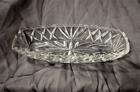 This Hazel Atlas Prescut Clear Dish Is A Pressed Glass Vintage Relish