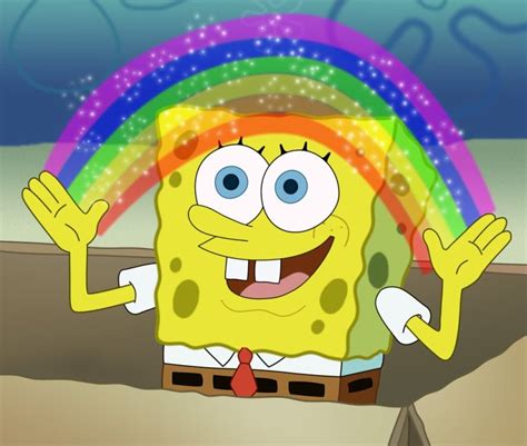 Create Meme Spongebob Rainbow Meme Memes Spongebob Spongebob Imagination Meme Pictures