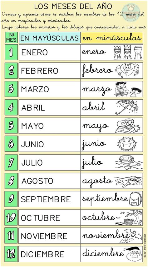 Meses Del Ano Espanol