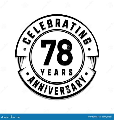 78 Years Anniversary Logo Template 78th Vector And Illustration Stock