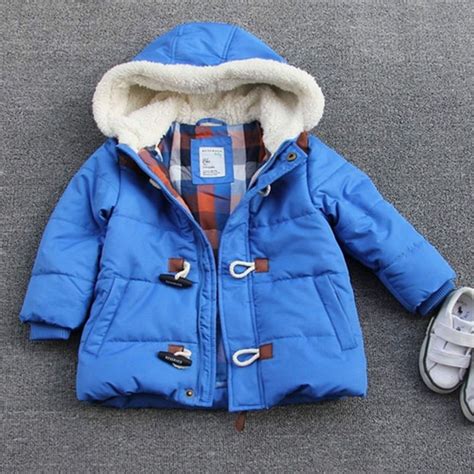 Kids Winter Coats Boys Outerwear Toddler Jacket Hooded Long Sleeve Blue
