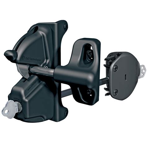 The latch extends across to the strike plate on the fixed gate. LokkLatch Deluxe Gate Latch | Bunnings Warehouse