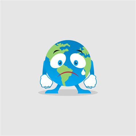 Illustration Vector Graphic Of Sad And Crying Earth Character Perfect