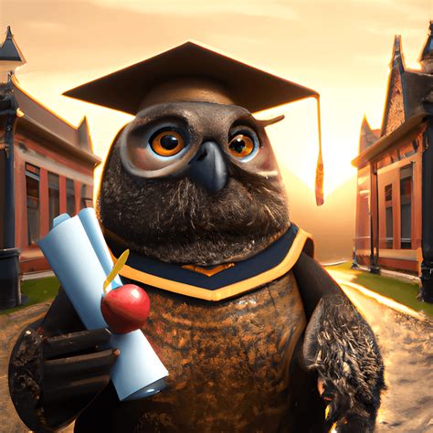 Wise Old Owl Wearing Graduation Cap And Gown · Creative Fabrica
