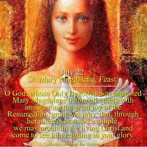 July 22 Feast Of St Mary Magdalene Mass Prayers And Readings