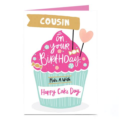 Buy Personalised Birthday Card Make A Wish Cake Day For Gbp 179