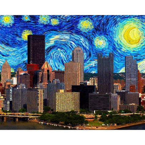 Pittsburgh Starry Night Photo Print Night Light Designs