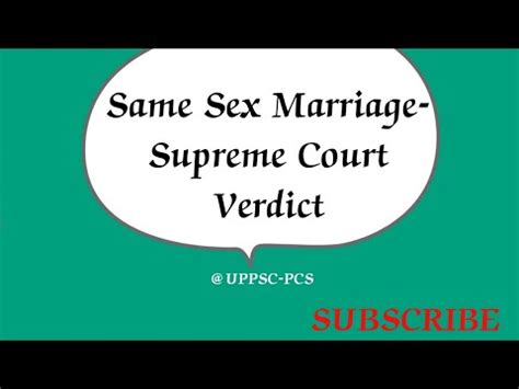 Same Sex Marriage Supreme Court Verdict YouTube