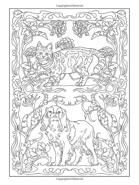 Creative Haven Art Nouveau Animal Designs Coloring Book Designs
