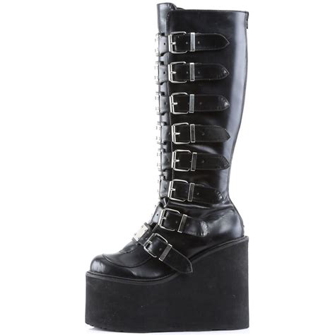 demonia swing 815 goth boots black vegan leather goth mall