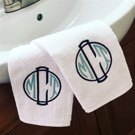 Monogrammed Finger Tip Towels Set Of Two Etsy