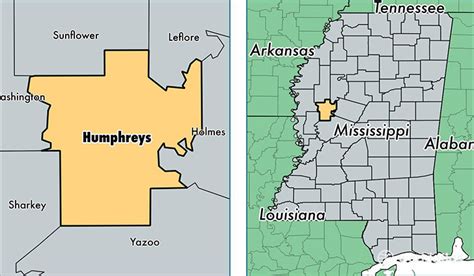 When the western half of the county was split off to form benton county in 1835, the seat was moved to the more centrally. Humphreys County, Mississippi / Map of Humphreys County ...